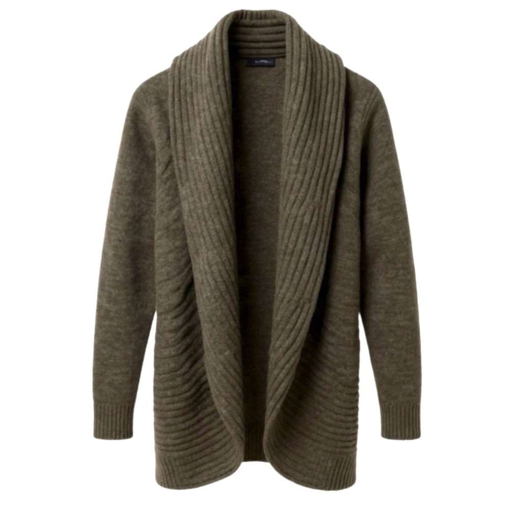 Gabriella Rossi gray cashmere shawl collar knit cashmere cardigan jacket